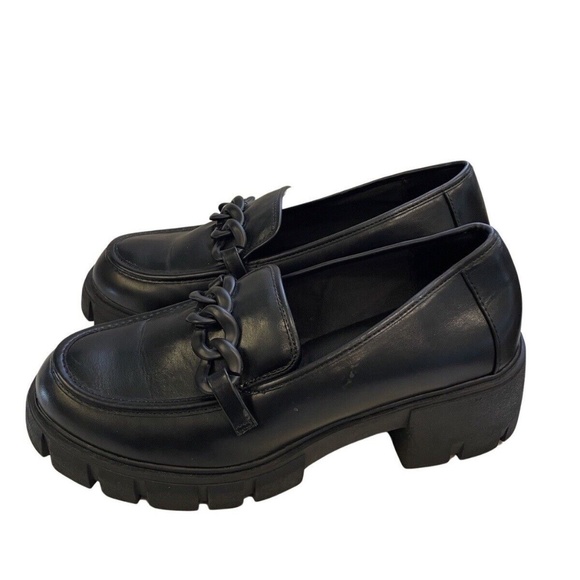 torrid | Shoes | Torrid Womens 2ww Black Chained Chunky Loafer Y2k ...